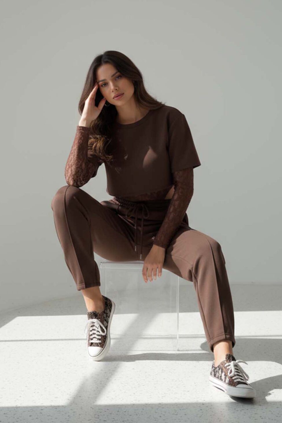 Silen Σετ Φούτερ Φόρμα καφέ - Image 3