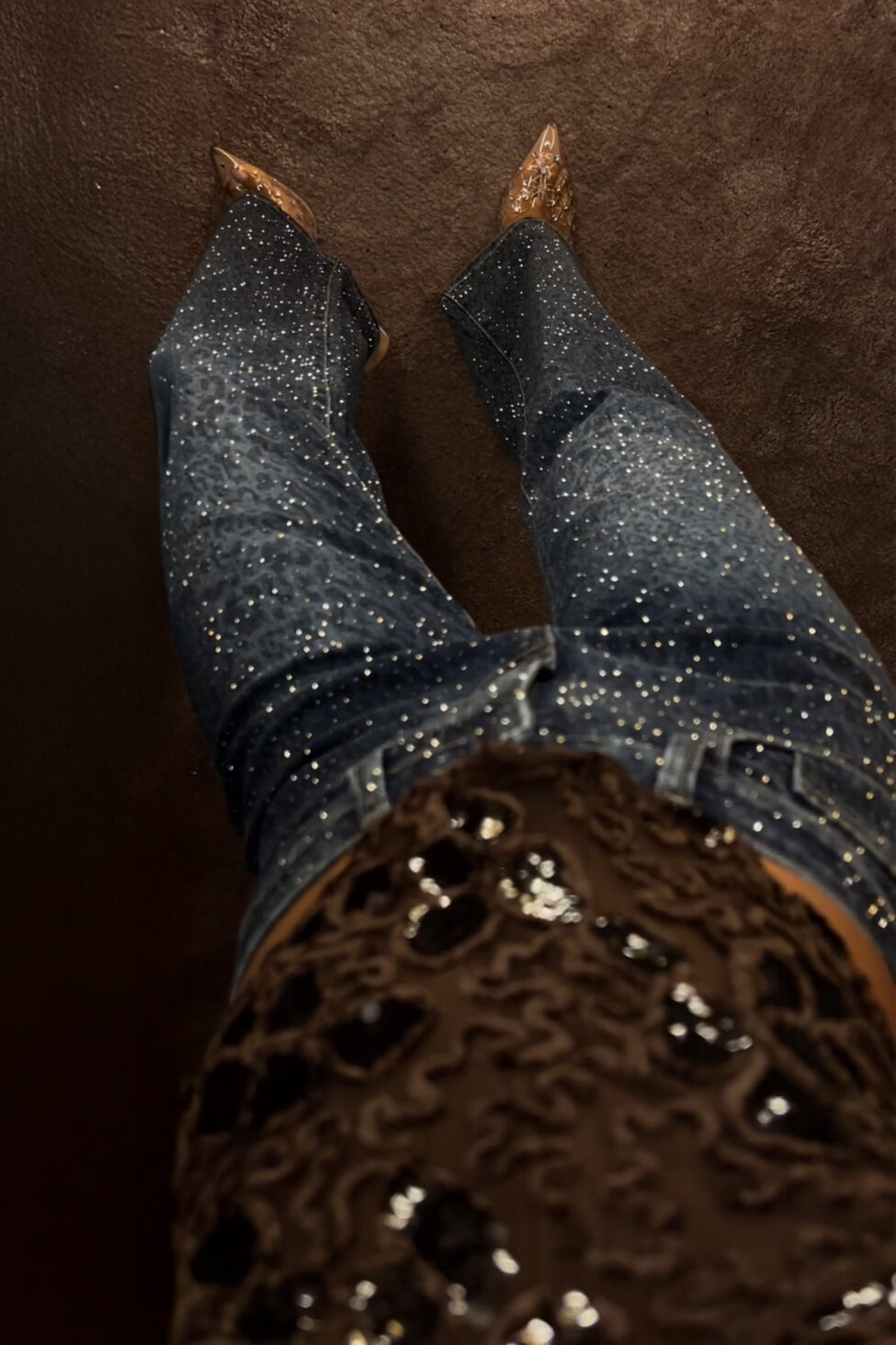 Skims τζιν παντελόνι με στρας μπλε - Image 4