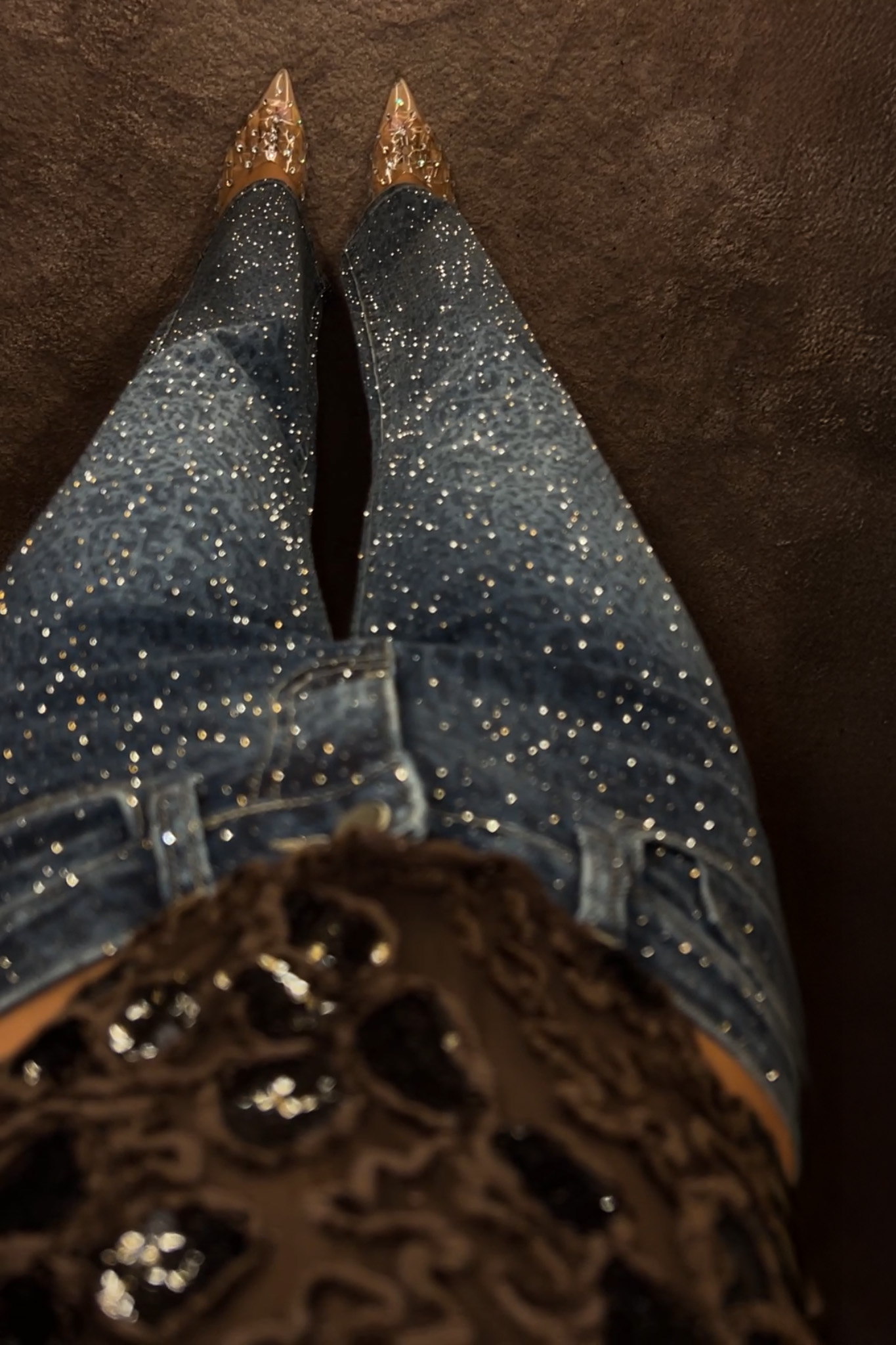 Skims τζιν παντελόνι με στρας μπλε Skims τζιν παντελόνι με στρας μπλε - Image 1