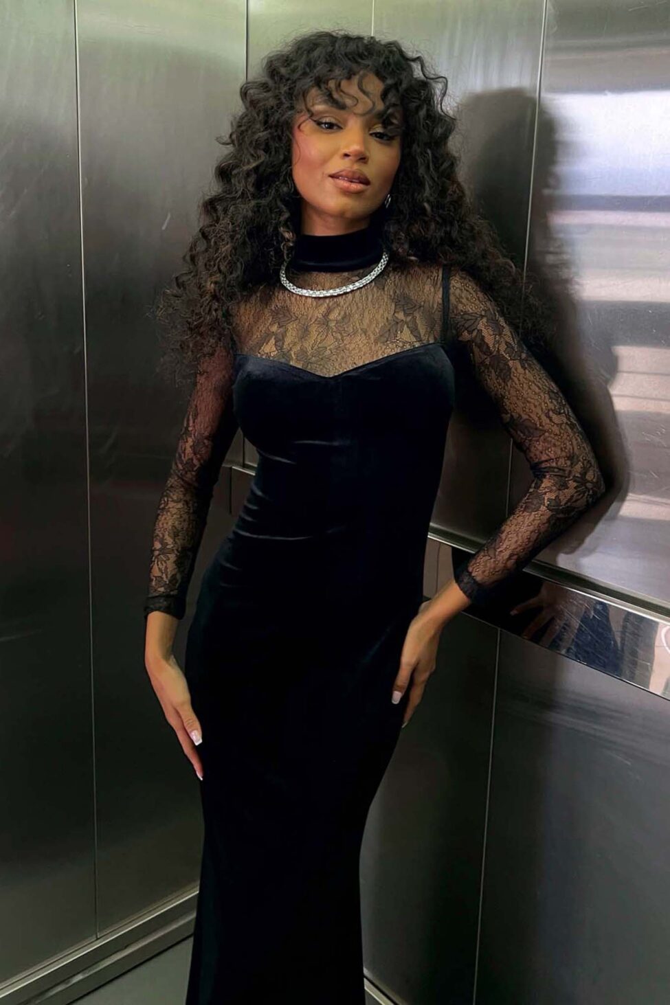 Skygarden μάξι φόρεμα μαύρο - Image 4