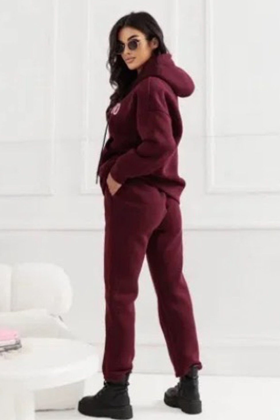 Slave φούτερ μπλούζα παντελόνι μπορντό - Image 2