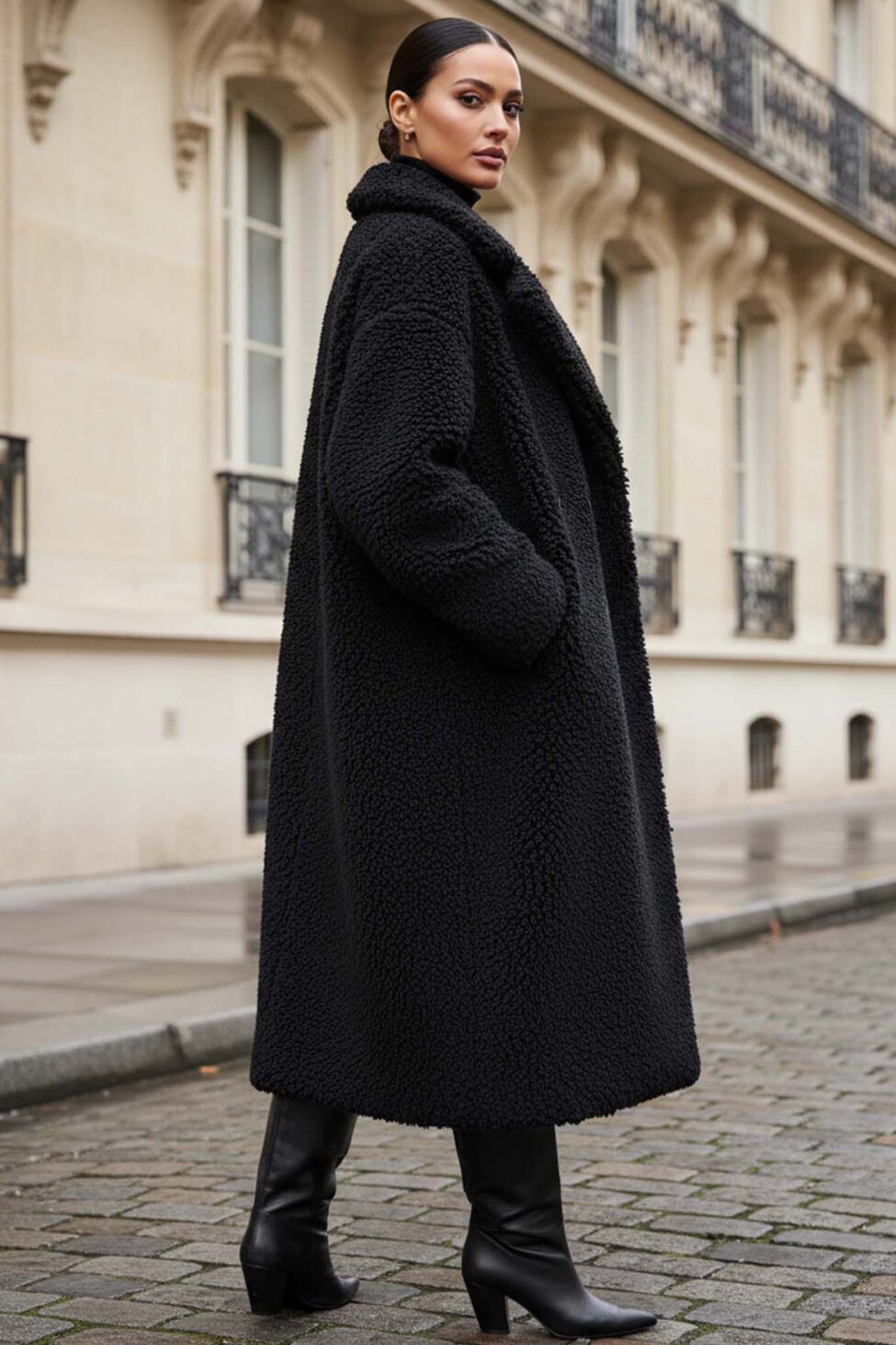 Snow πανωφόρι teddy μαύρο - Image 4