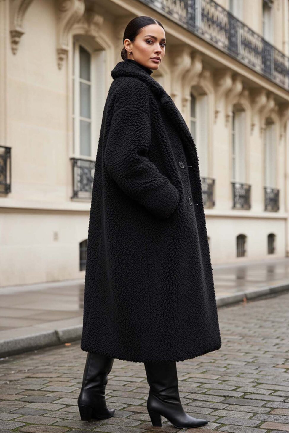 Snow πανωφόρι teddy μαύρο - Image 5