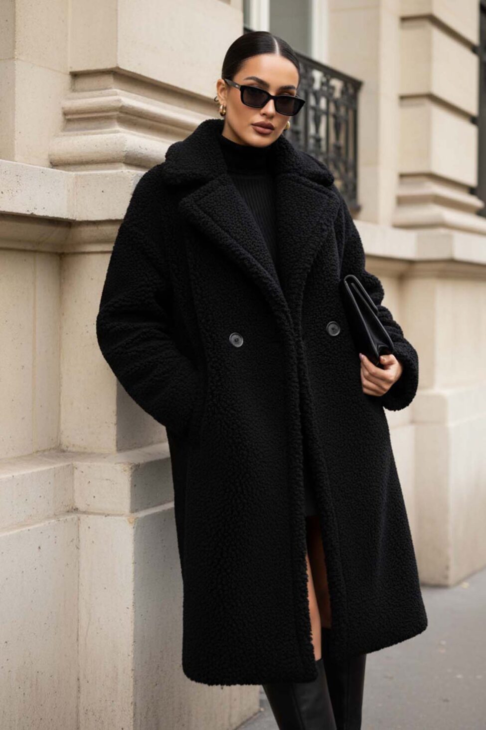 Snow πανωφόρι teddy μαύρο - Image 6