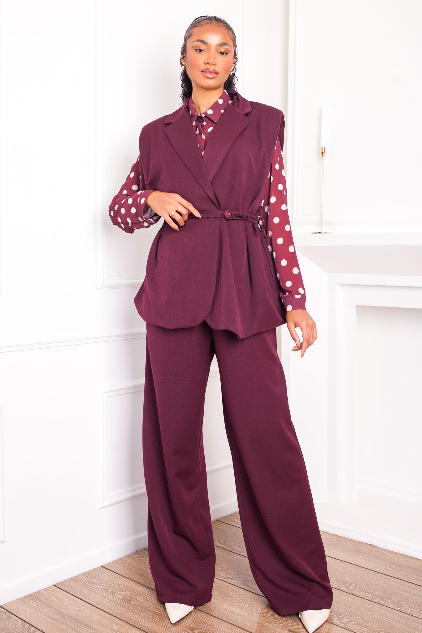 Vance σετ γιλεκο παντελόνι μπορντό Vance σετ γιλεκο παντελόνι μπορντό - Image 1