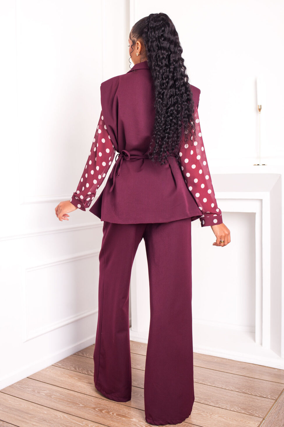 Vance σετ γιλεκο παντελόνι μπορντό - Image 3