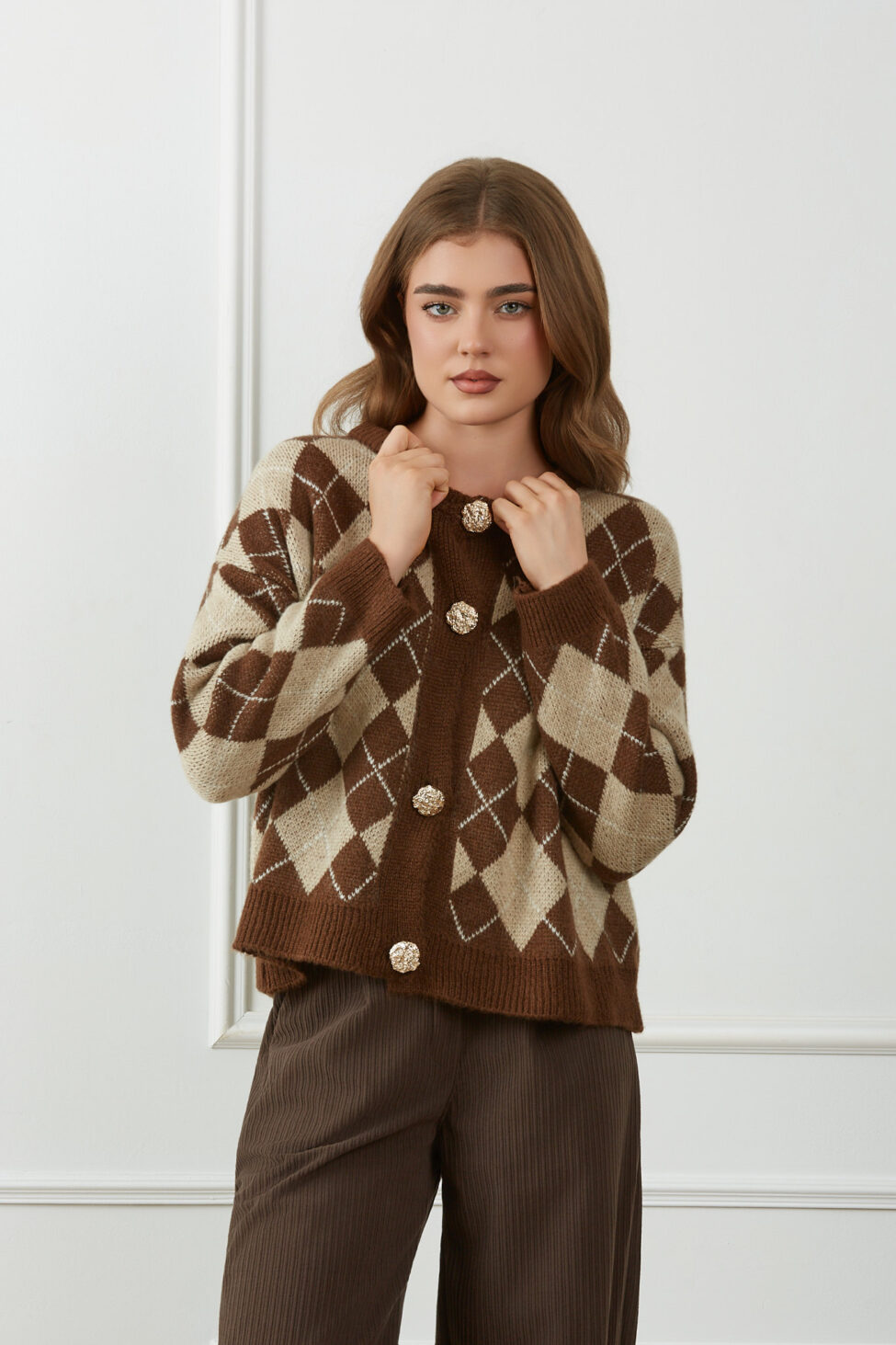 Vellace Πλεκτό Πουλόβερ καφέ - Image 2