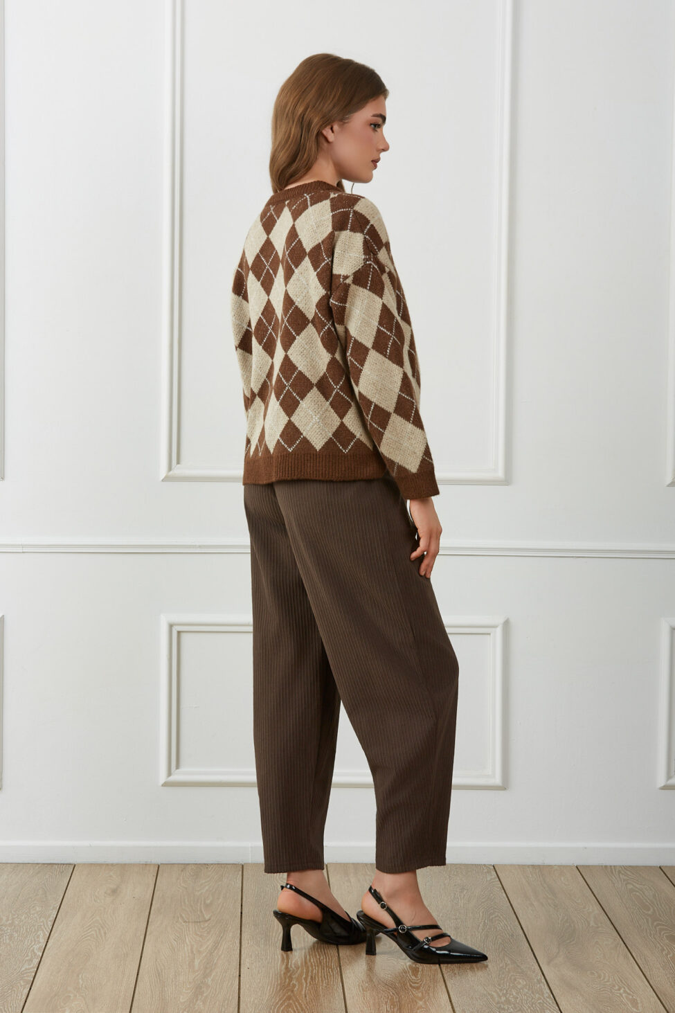 Vellace Πλεκτό Πουλόβερ καφέ - Image 3