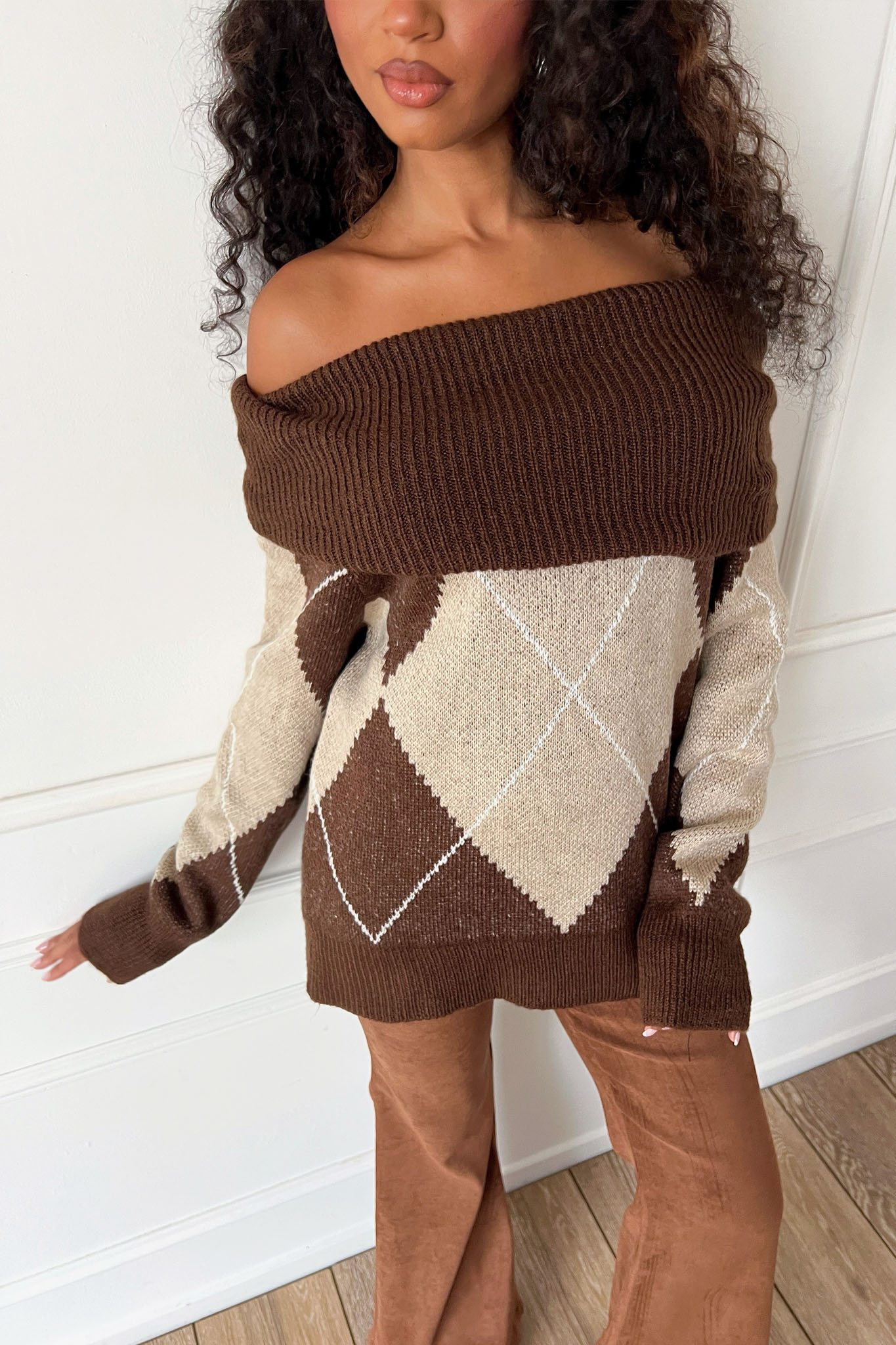 Velmor Πλεκτή Μπλούζα καφέ Velmor Πλεκτή Μπλούζα καφέ - Image 1