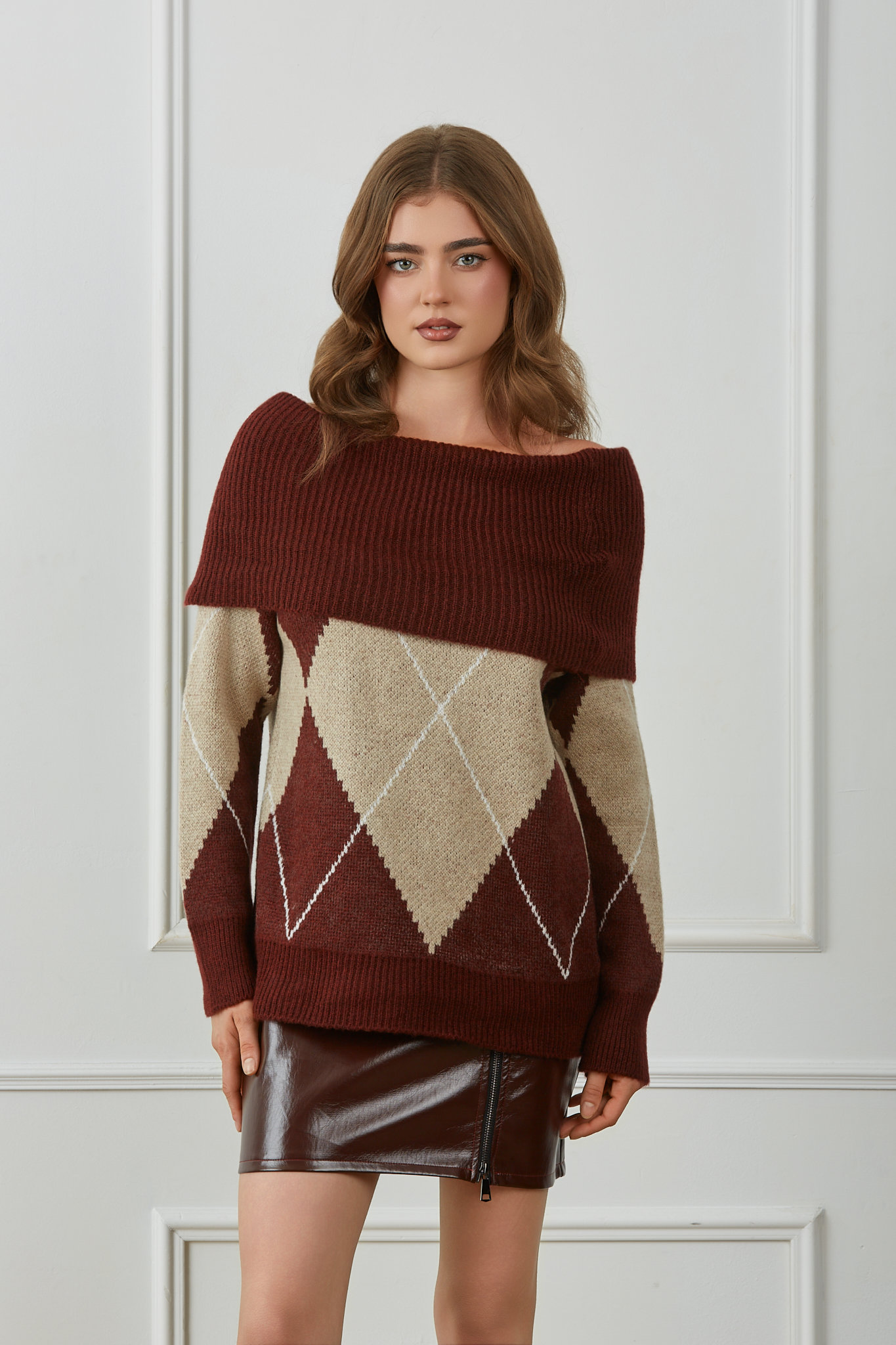 Velmor Πλεκτή Μπλούζα μπορντό Velmor Πλεκτή Μπλούζα μπορντό - Image 1