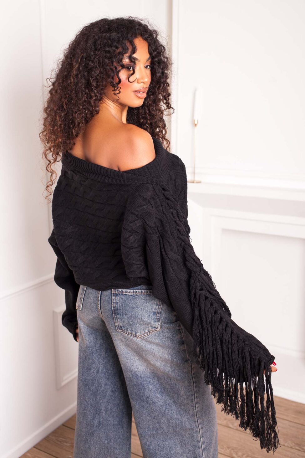 Vida πλεκτή μπλούζα μαύρο - Image 6