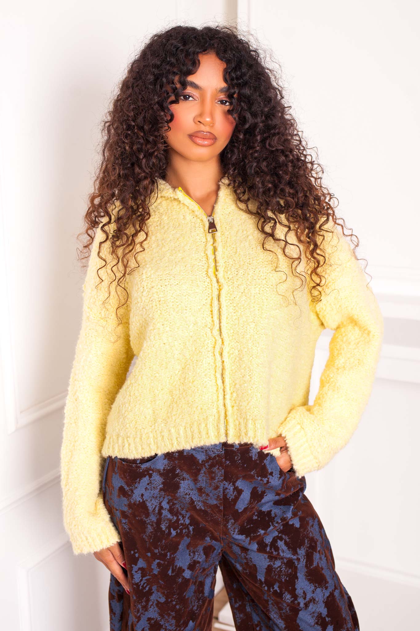 Yummy Πλεκτή Ζακέτα κίτρινο Yummy Πλεκτή Ζακέτα κίτρινο - Image 1