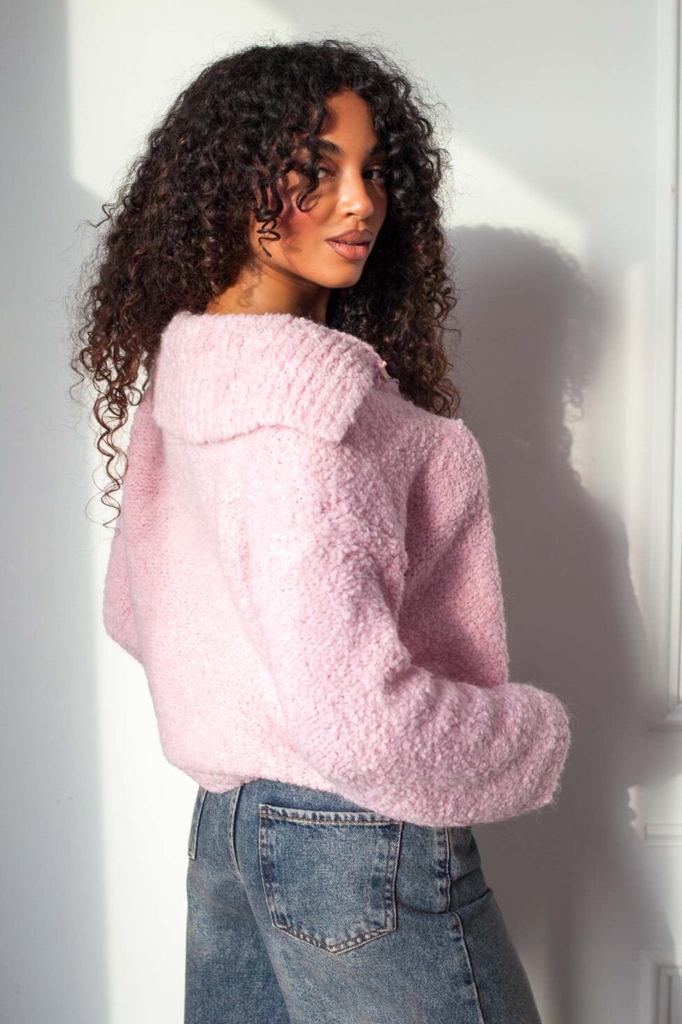 Yummy Πλεκτή Ζακέτα ροζ - Image 3