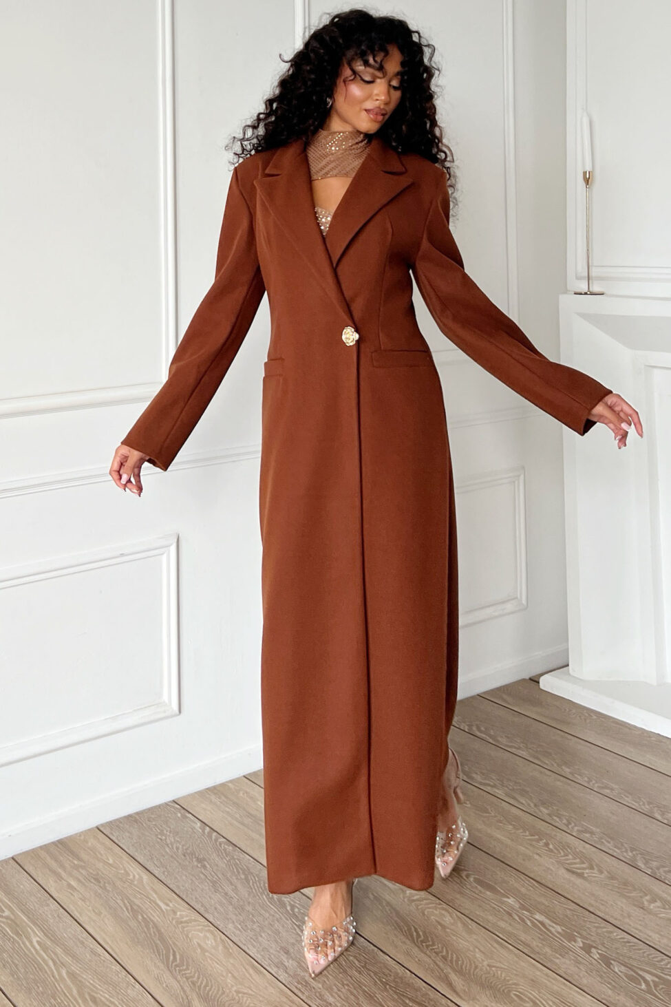 Zana Παλτό Μακρύ καφέ - Image 5