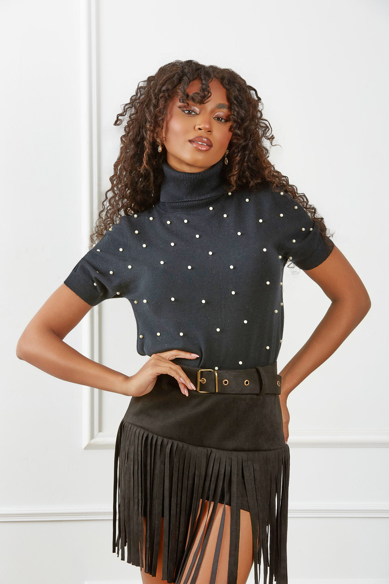 Candy Crystals Πλεκτό Τοπ μαύρο Candy Crystals Πλεκτό Τοπ μαύρο - Image 1