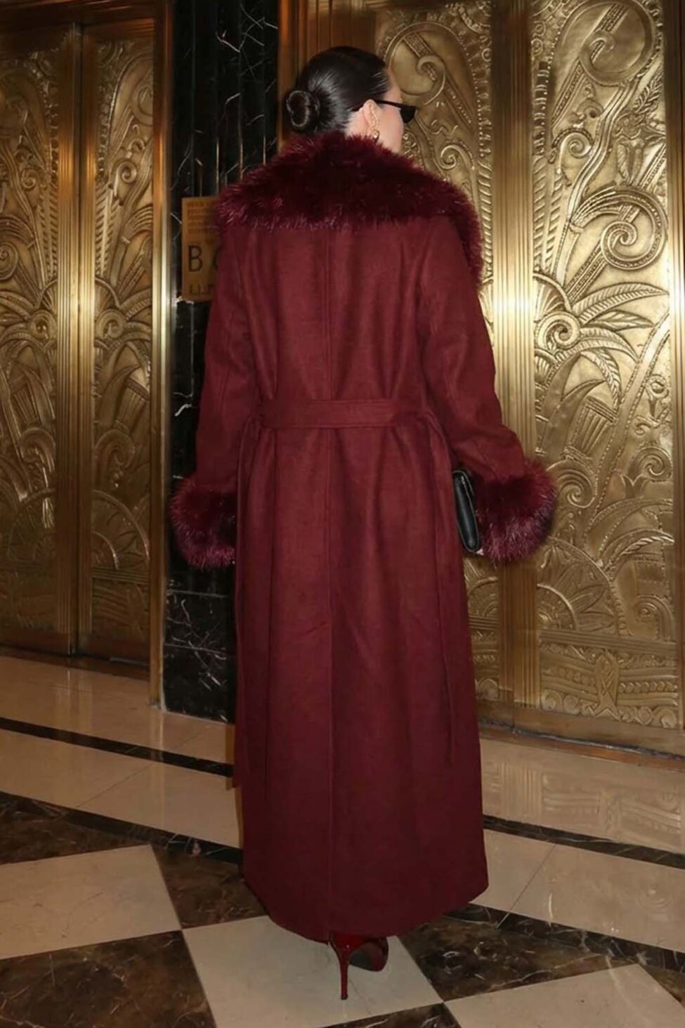 Contessa Παλτό Με Οικολογική Γούνα μπορντό - Image 2
