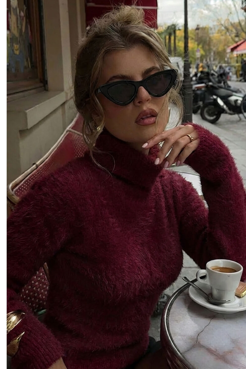 Demi πλεκτό ζιβάγκο μπορντό - Image 2