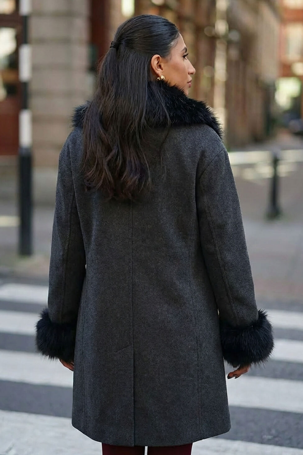 Felix παλτό με γούνα μαύρο - Image 2