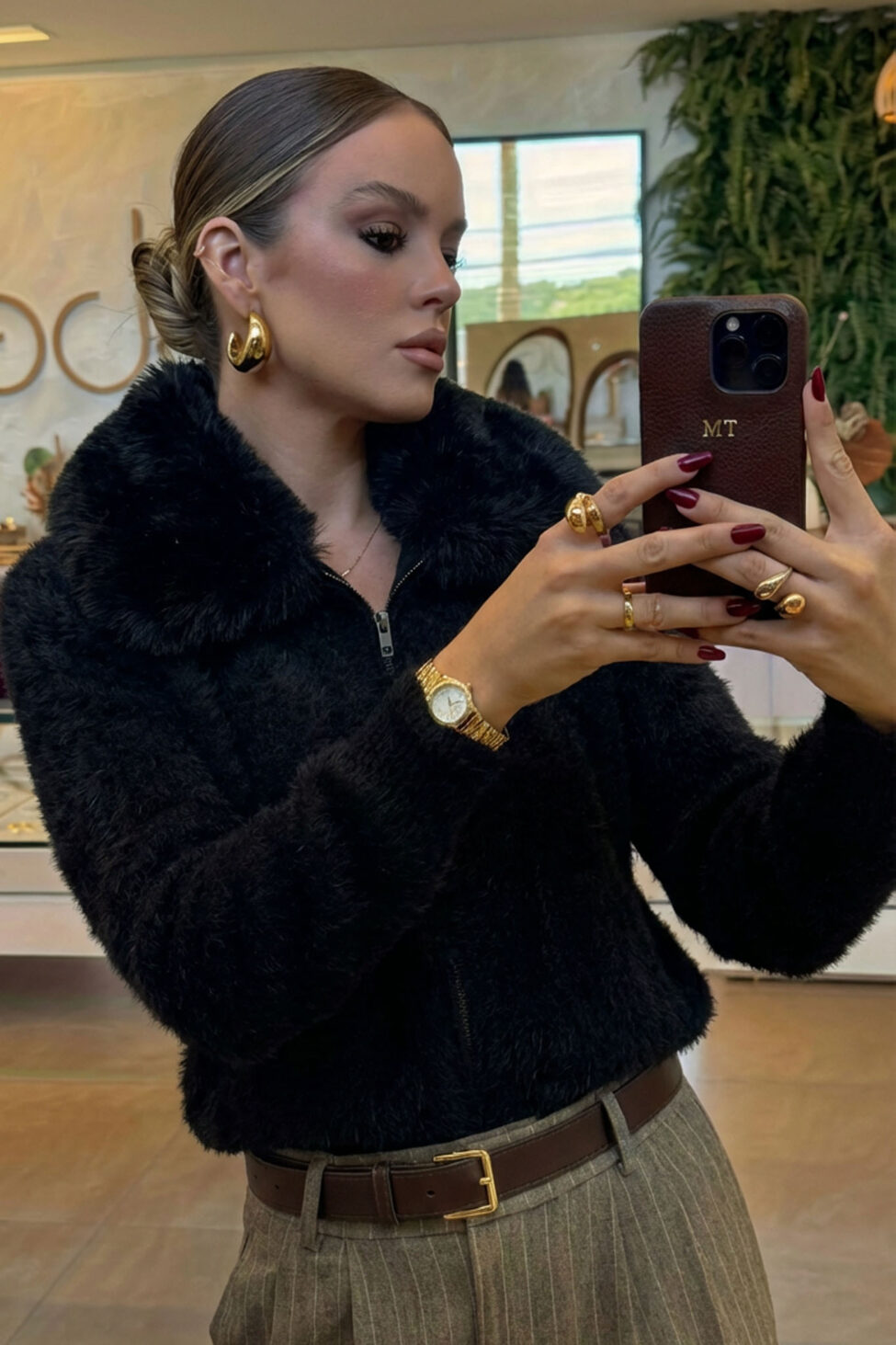 Gaze γούνα με φερμουάρ μαύρο - Image 2