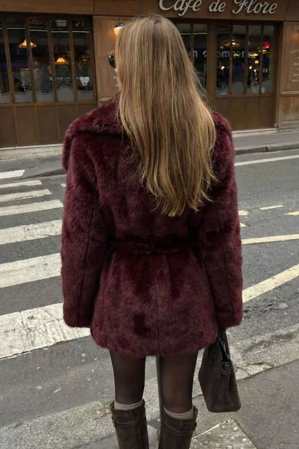 Habitat γούνα μπορντό - Image 2