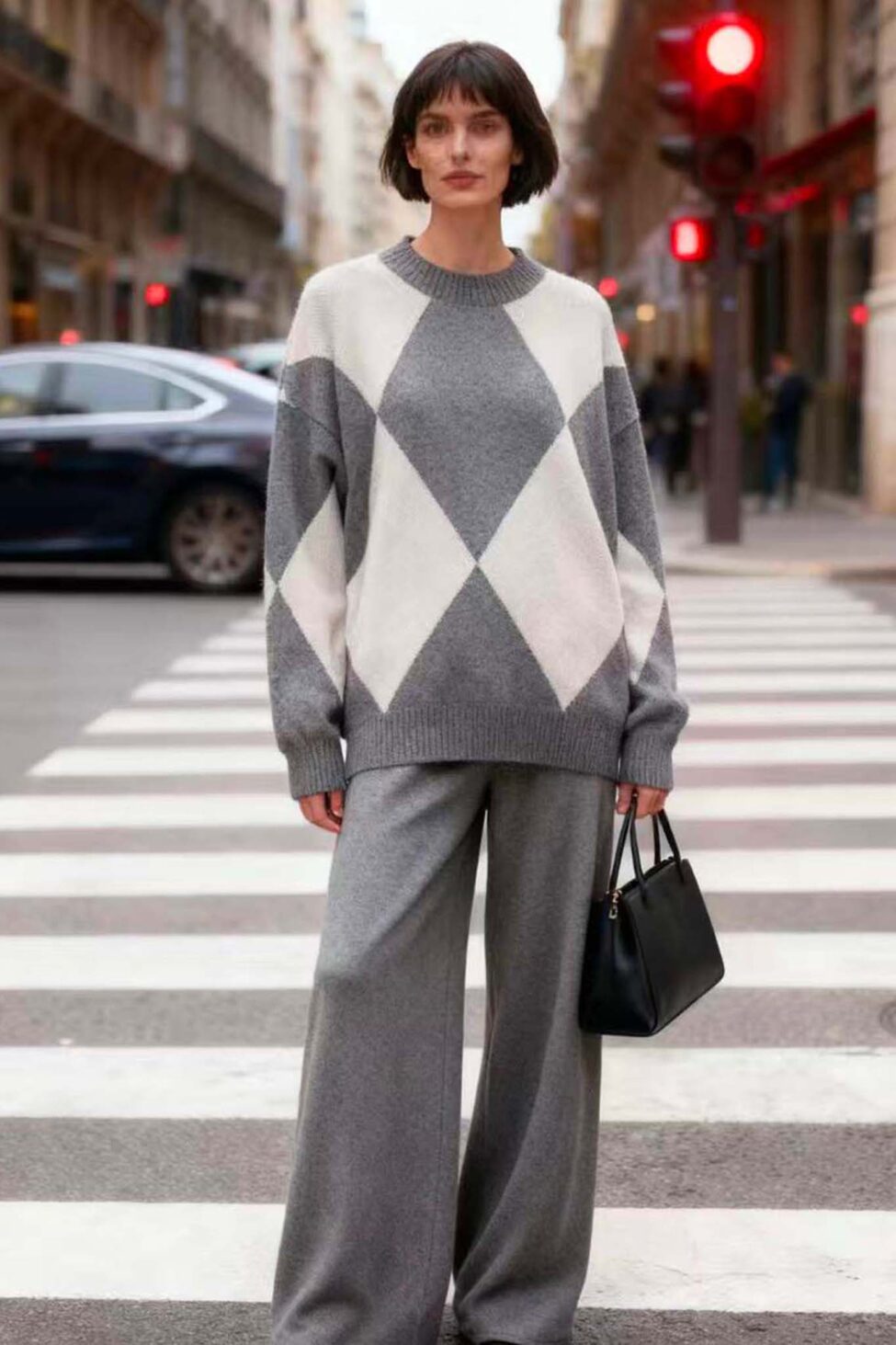 Hiroko σετ μπλούζα παντελόνι γκρι - Image 3