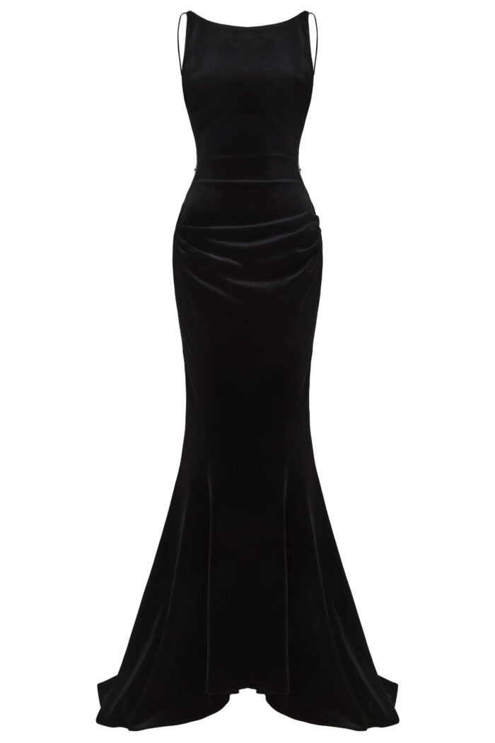 Jadore Φόρεμα Μάξι Βελούδινο Εξώπλατο μαύρο Jadore Φόρεμα Μάξι Βελούδινο Εξώπλατο μαύρο - Image 1