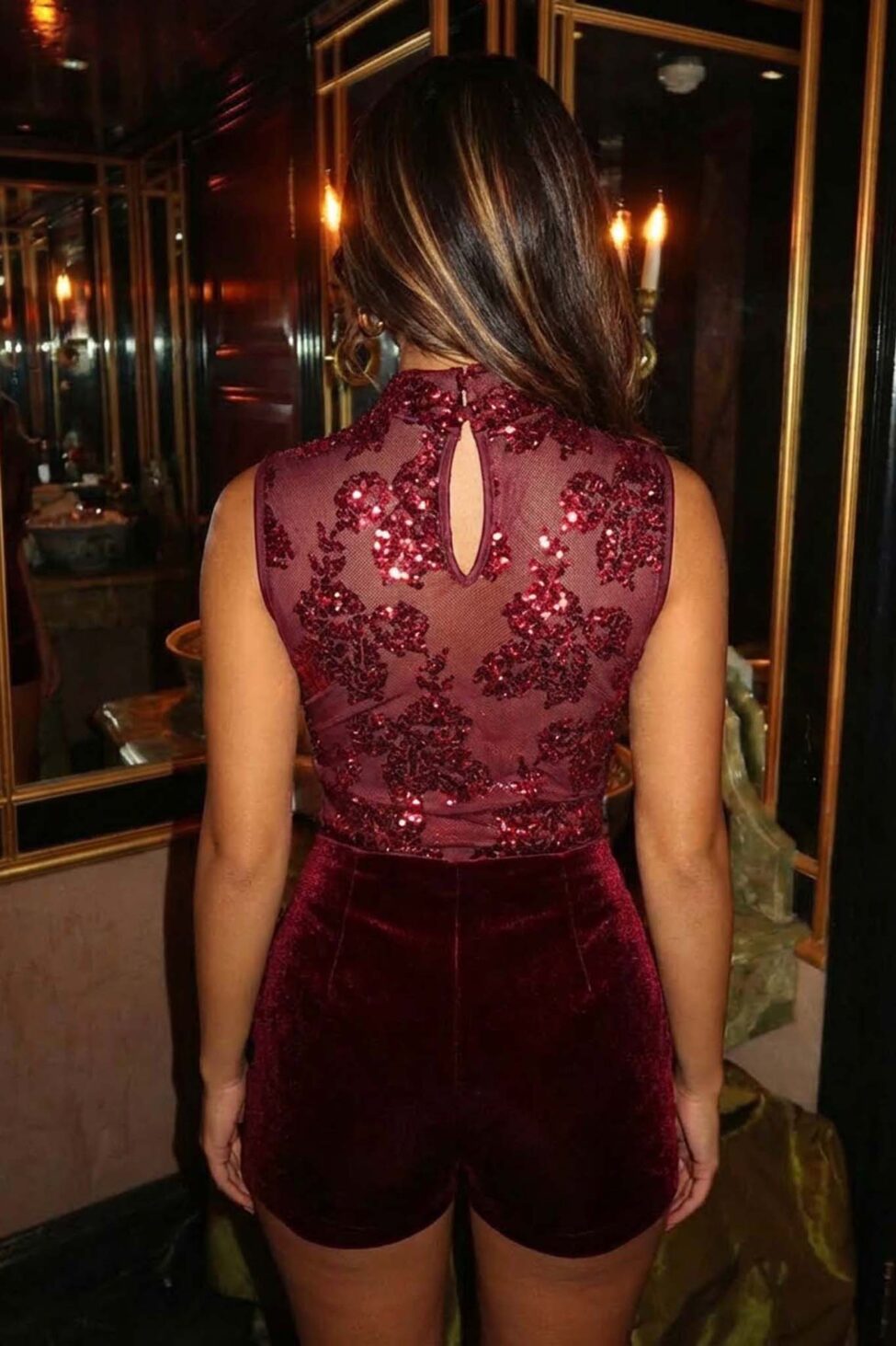 Luxear τοπ με στρας μπορντό - Image 2