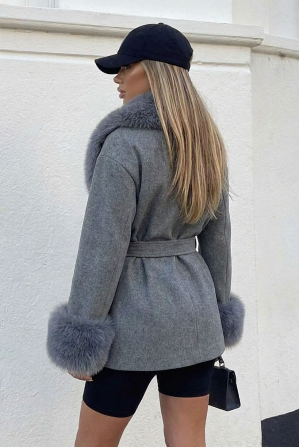 Orvieto Παλτό Με Οικολογική Γούνα γκρι - Image 2