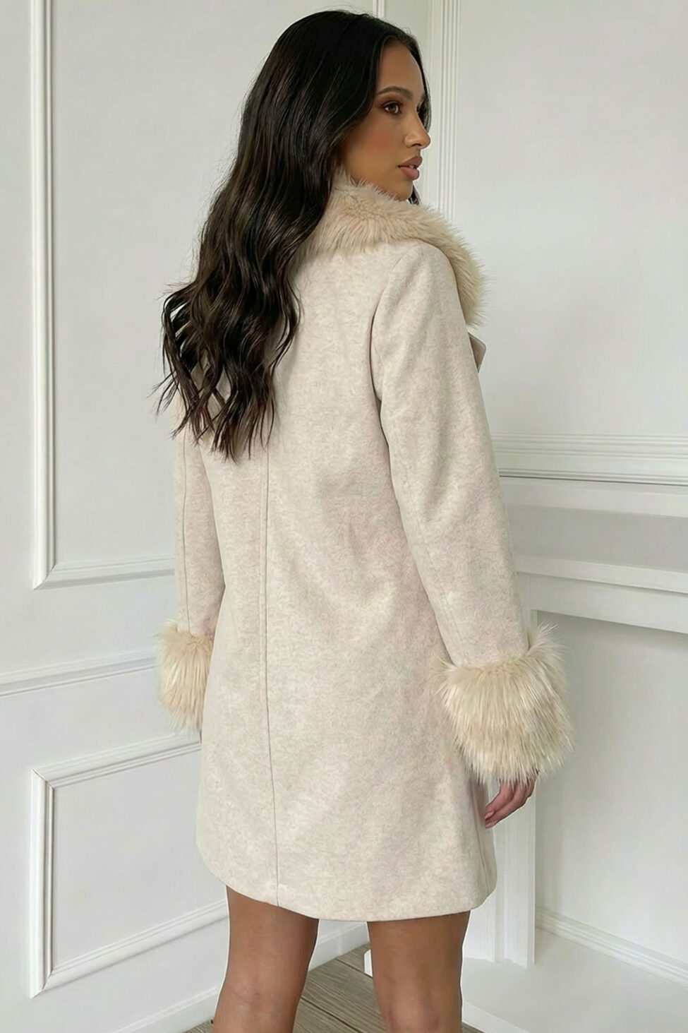 Ritmo παλτό με γούνα μπεζ - Image 2