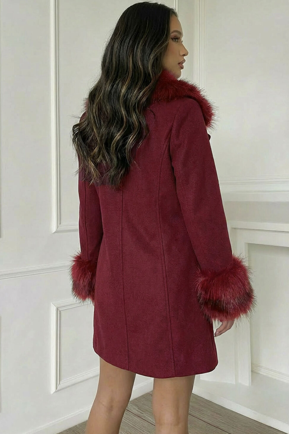 Ritmo παλτό με γούνα μπορντό - Image 2