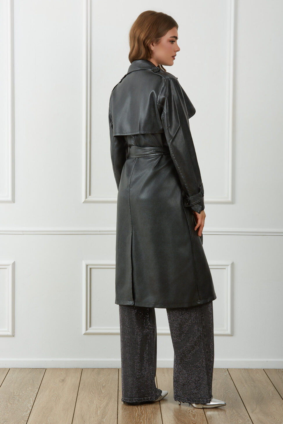 Vermouth καπαρντίνα από οικολογικό δέρμα μαύρο - Image 6