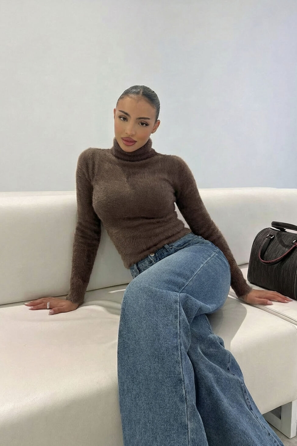 Woola Μακρυμάνικη μπλούζα καφέ - Image 2