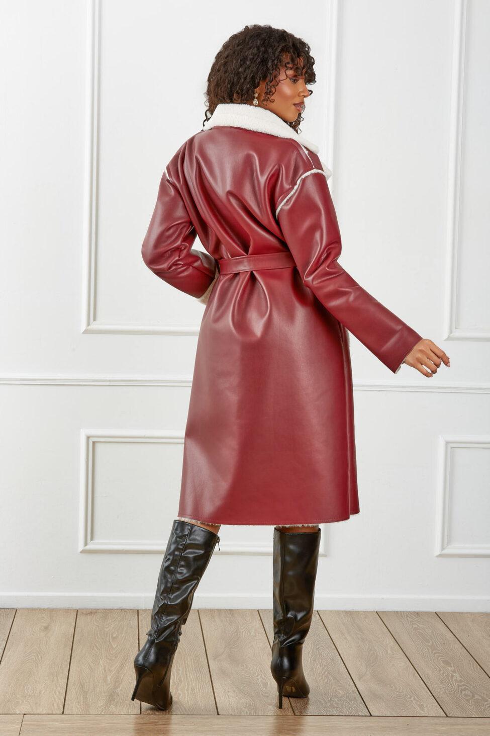 Zaffira Μακρύ Παλτό μπορντό - Image 4