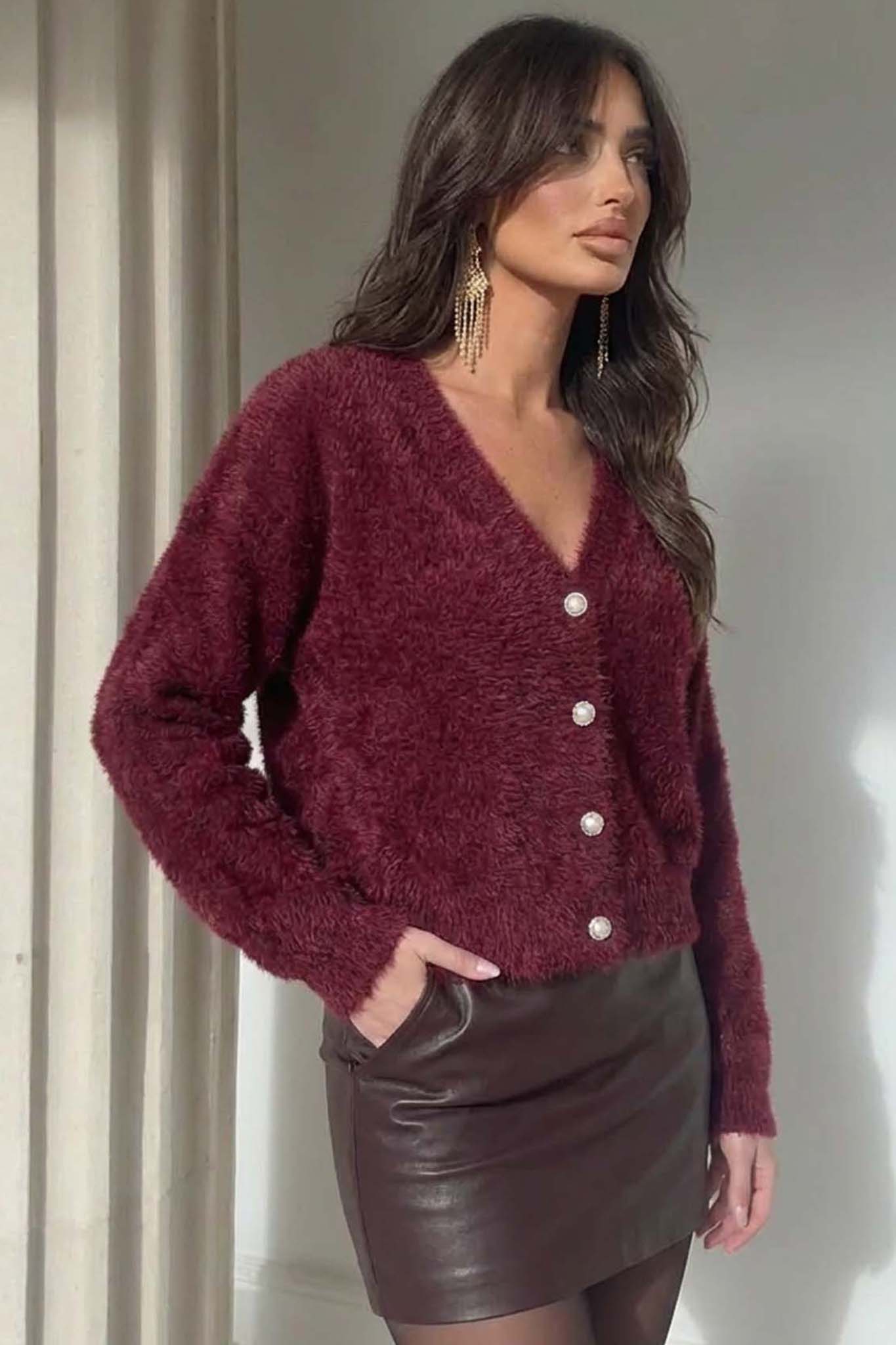 7Rozalia Ζακέτα μπορντό Rozalia Ζακέτα μπορντό - Image 1