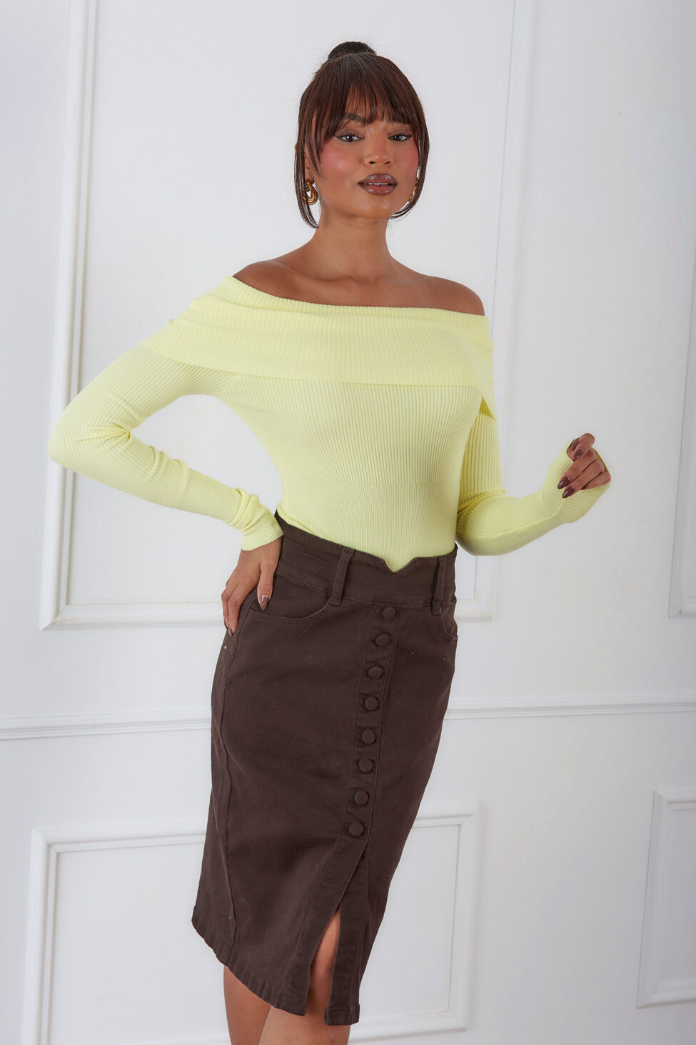 Access Τζίν Φούστα καφέ - Image 2