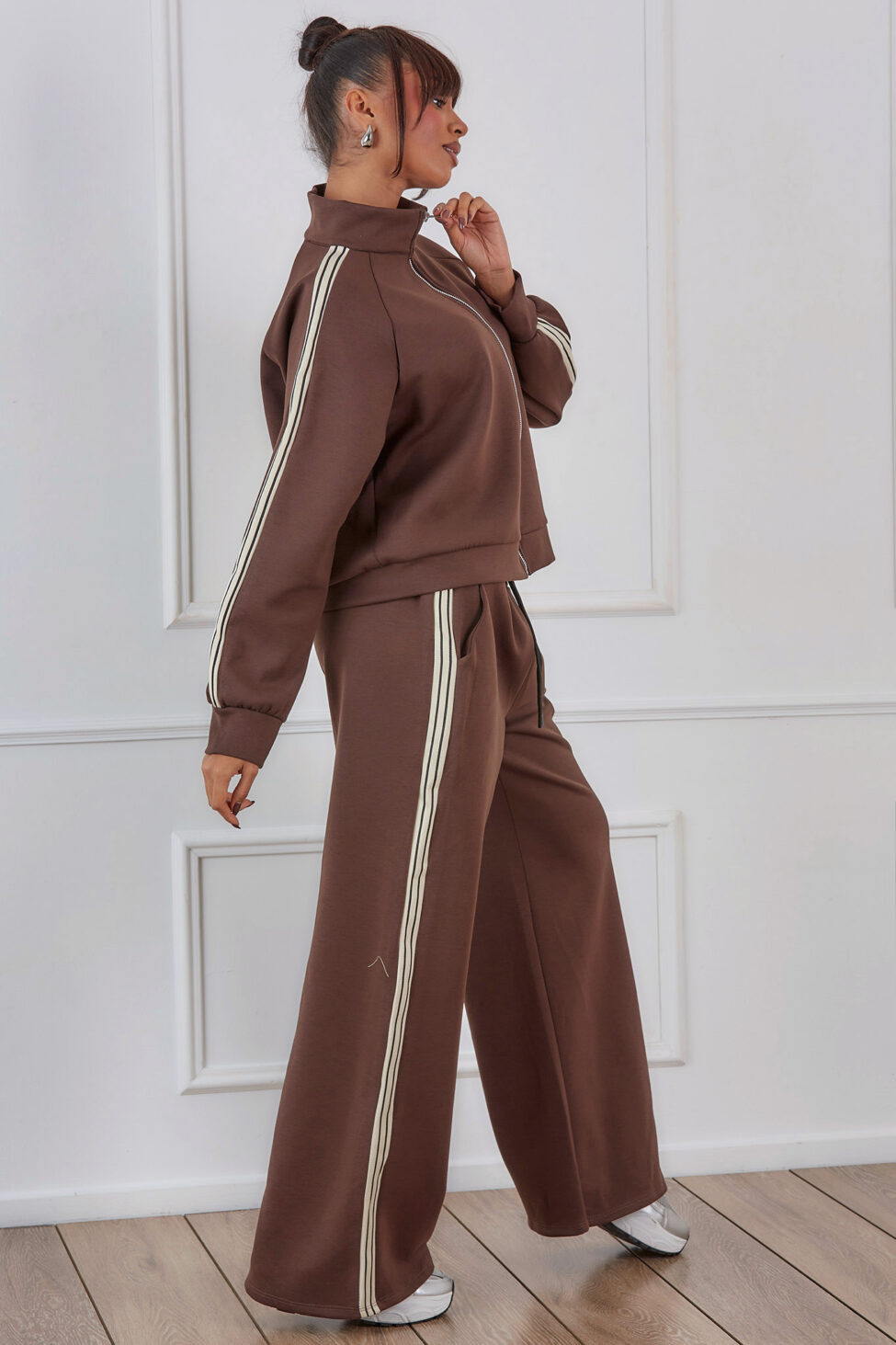 Alexa Σετ Ζακέτα Παντελόνι καφέ - Image 3
