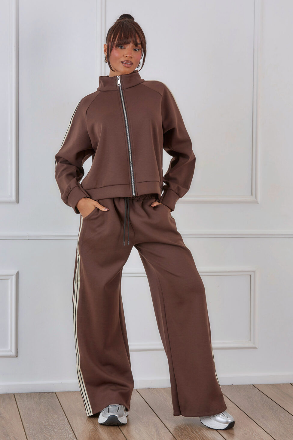 Alexa Σετ Ζακέτα Παντελόνι καφέ - Image 5
