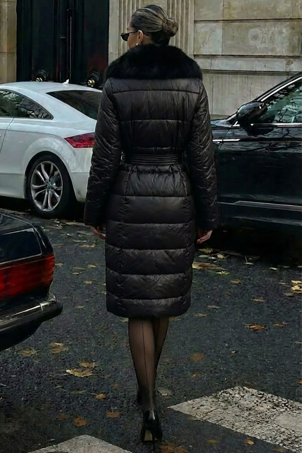 Antix μπουφάν με γούνα μαύρο - Image 2