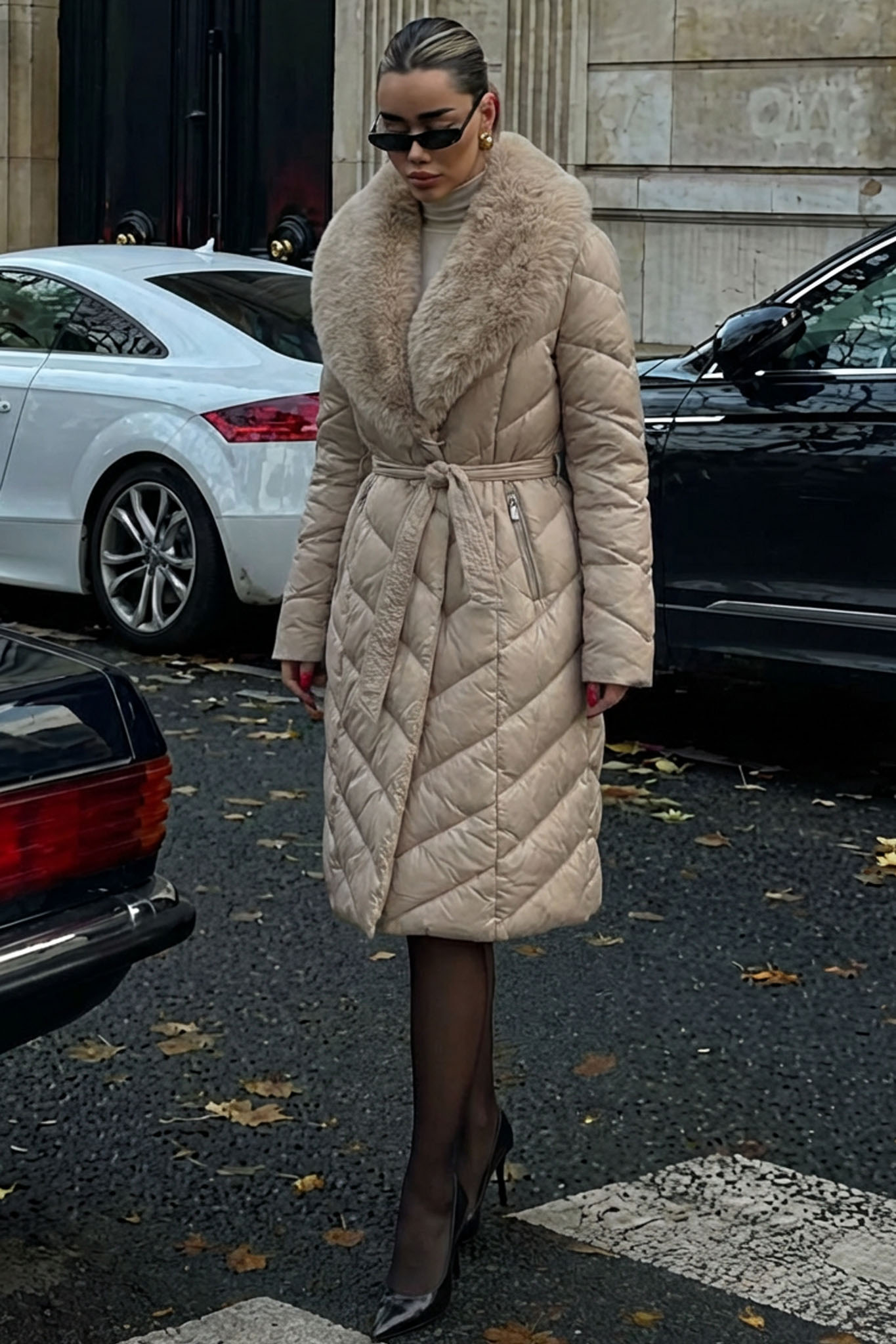 Antix μπουφάν με γούνα μπεζ Antix μπουφάν με γούνα μπεζ - Image 1