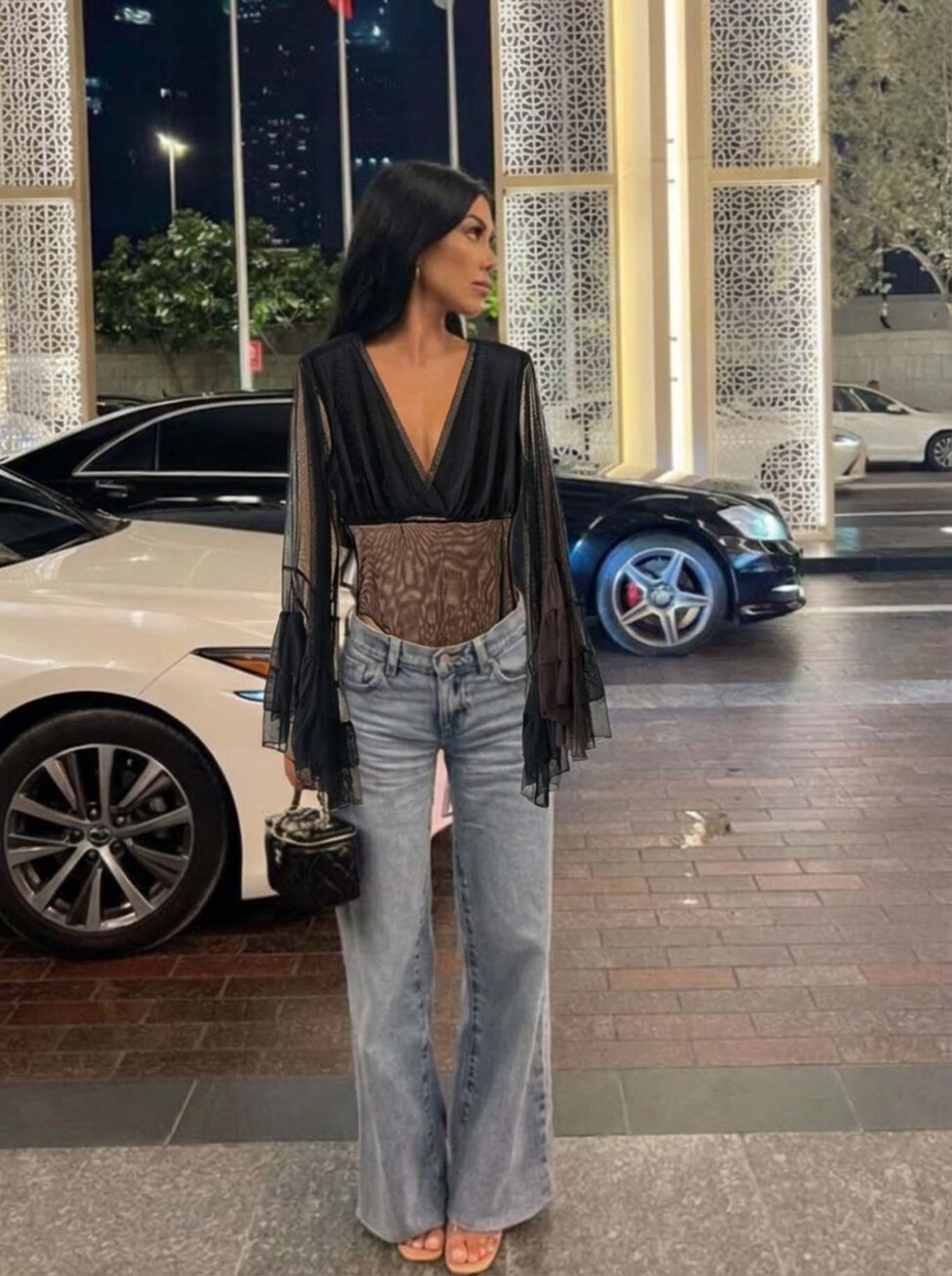 Anuta κορμάκι με διαφάνεια μαύρο - Image 2