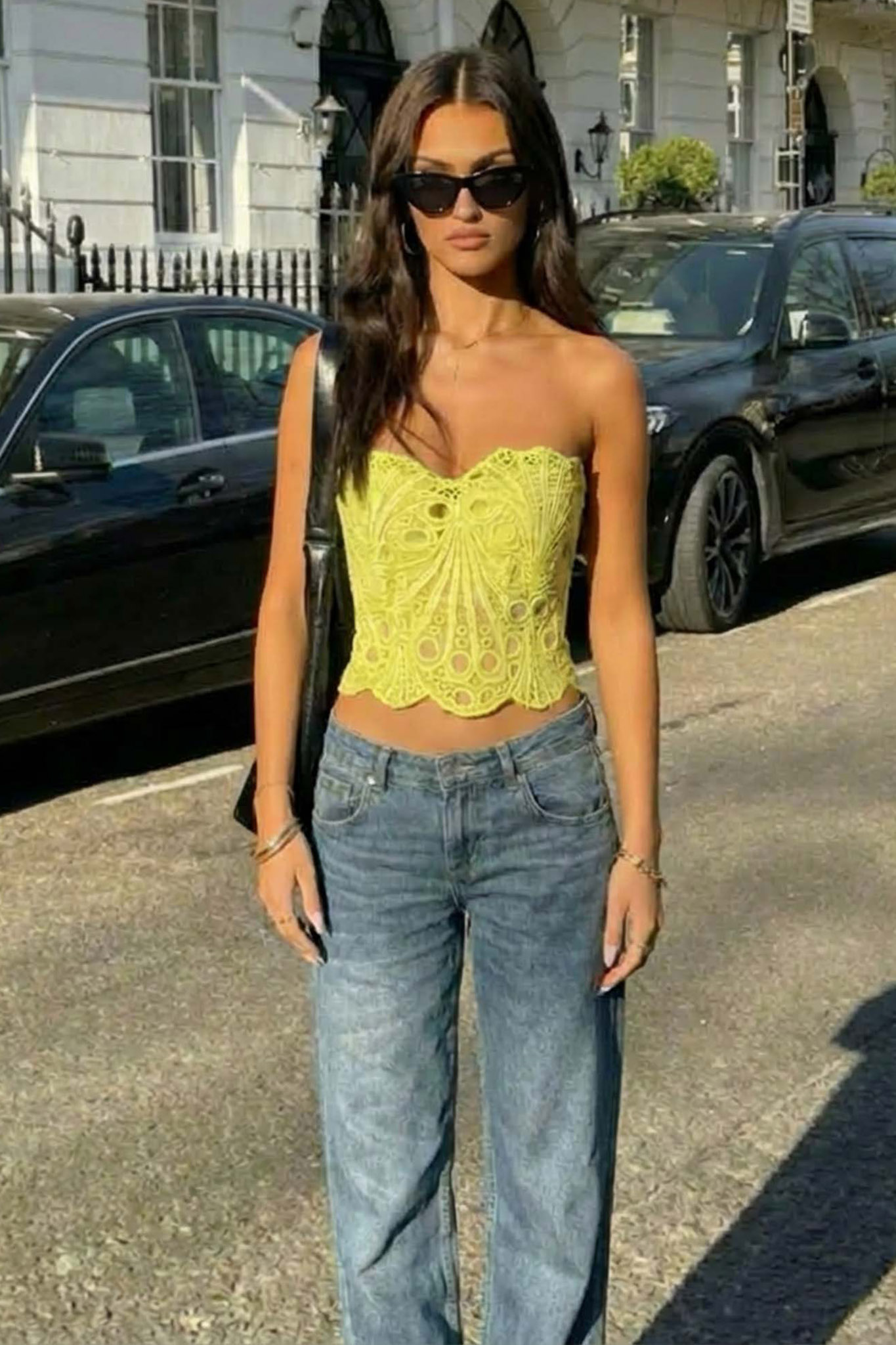 Aperol κορσές με σχέδιο δαντέλας κίτρινο Aperol κορσές με σχέδιο δαντέλας κίτρινο - Image 1