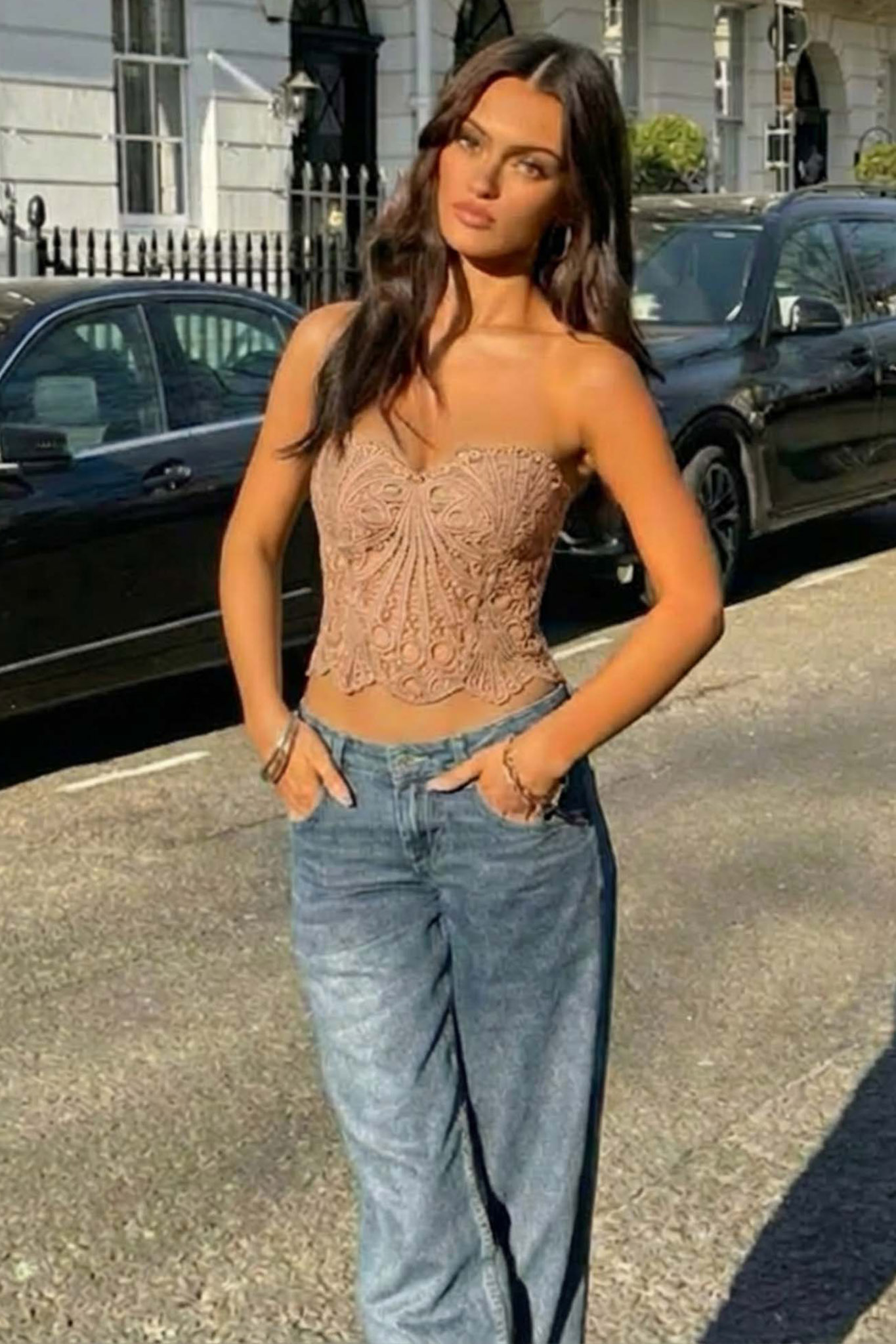 Aperol κορσές με σχέδιο δαντέλας μπεζ Aperol κορσές με σχέδιο δαντέλας μπεζ - Image 1