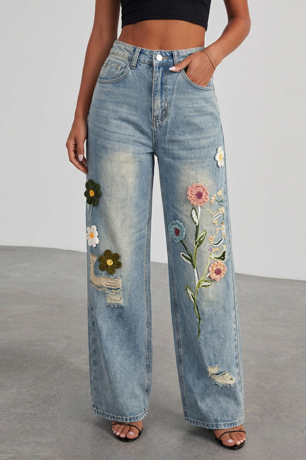 Azella Παντελόνι τζιν με διακοσμητικά μπλε - Image 3