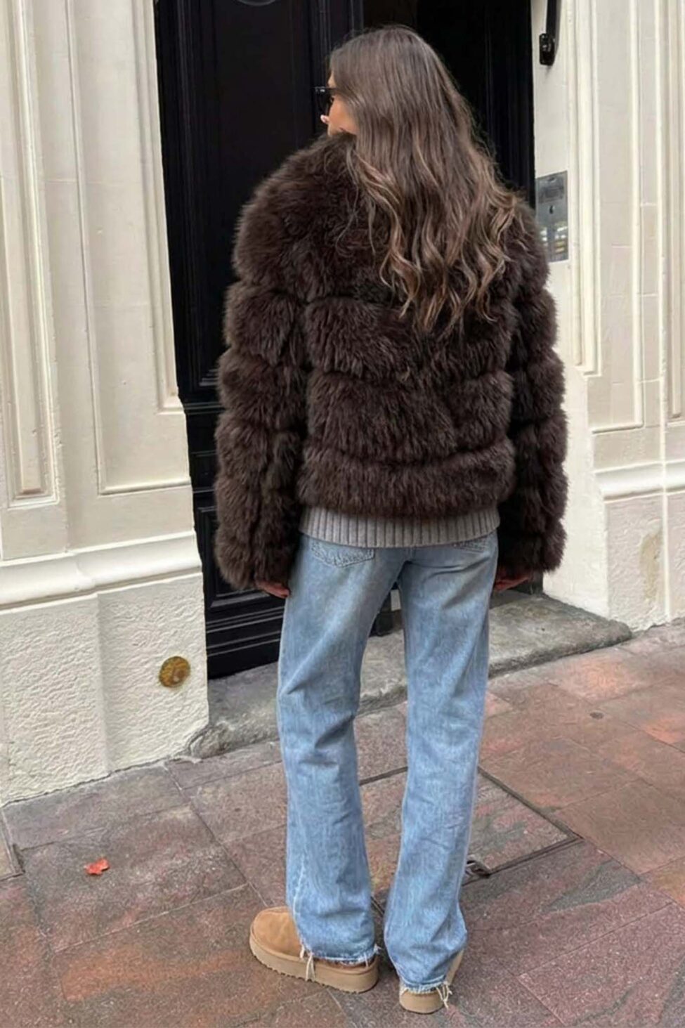 Bare γούνα με φερμούαρ καφέ - Image 2