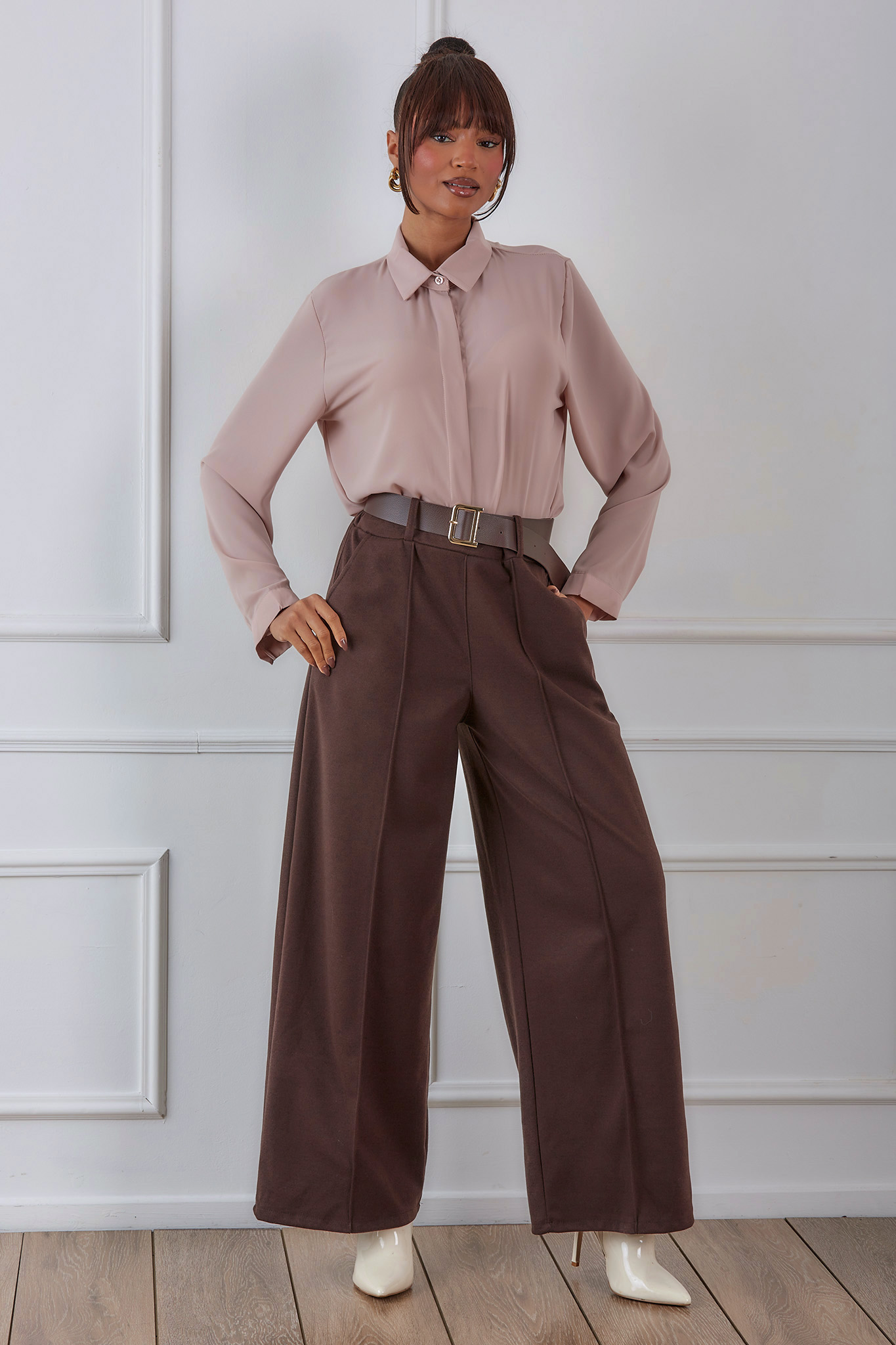 Benson παντελόνι με ζώνη καφέ Benson παντελόνι με ζώνη καφέ - Image 1