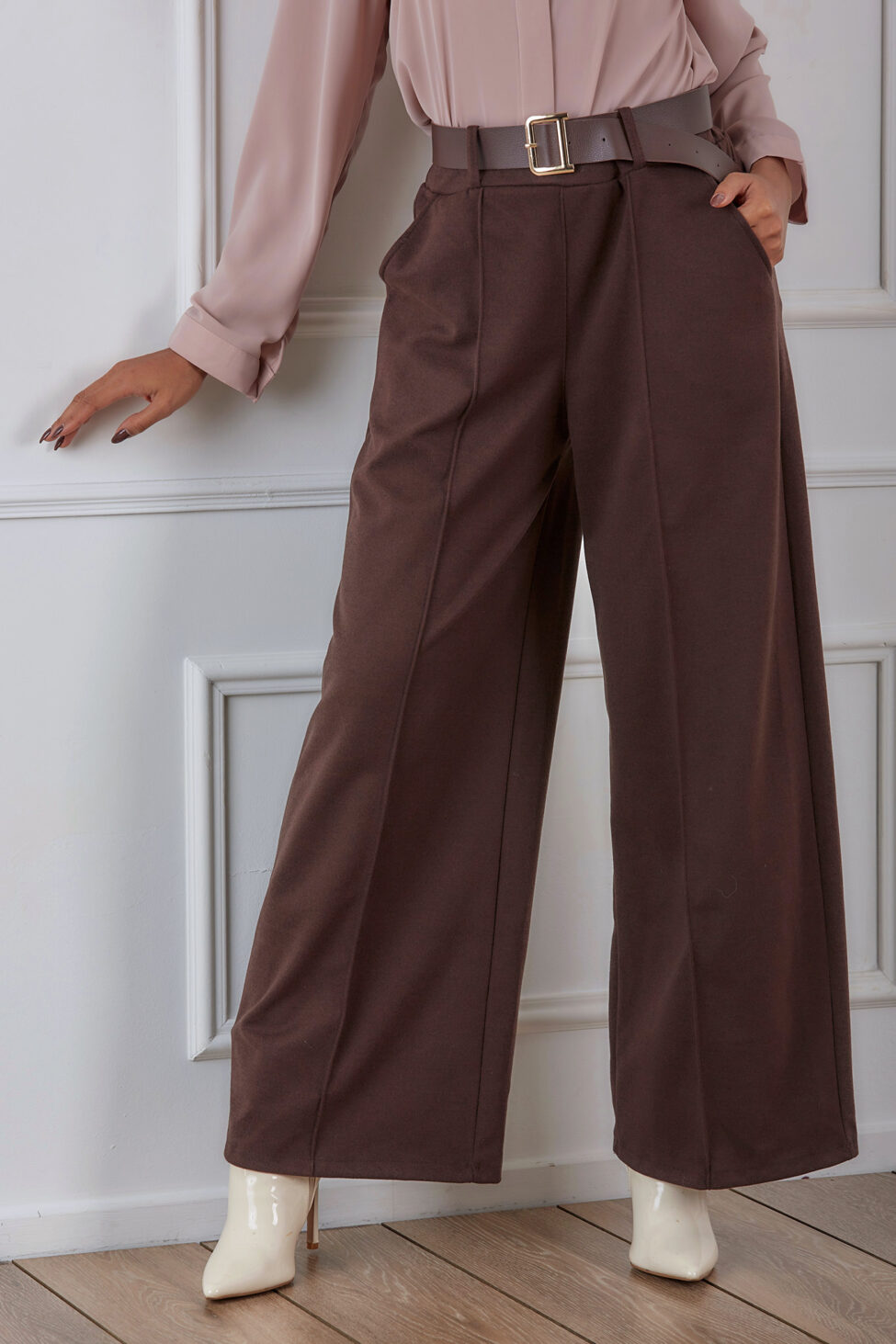 Benson παντελόνι με ζώνη καφέ - Image 2