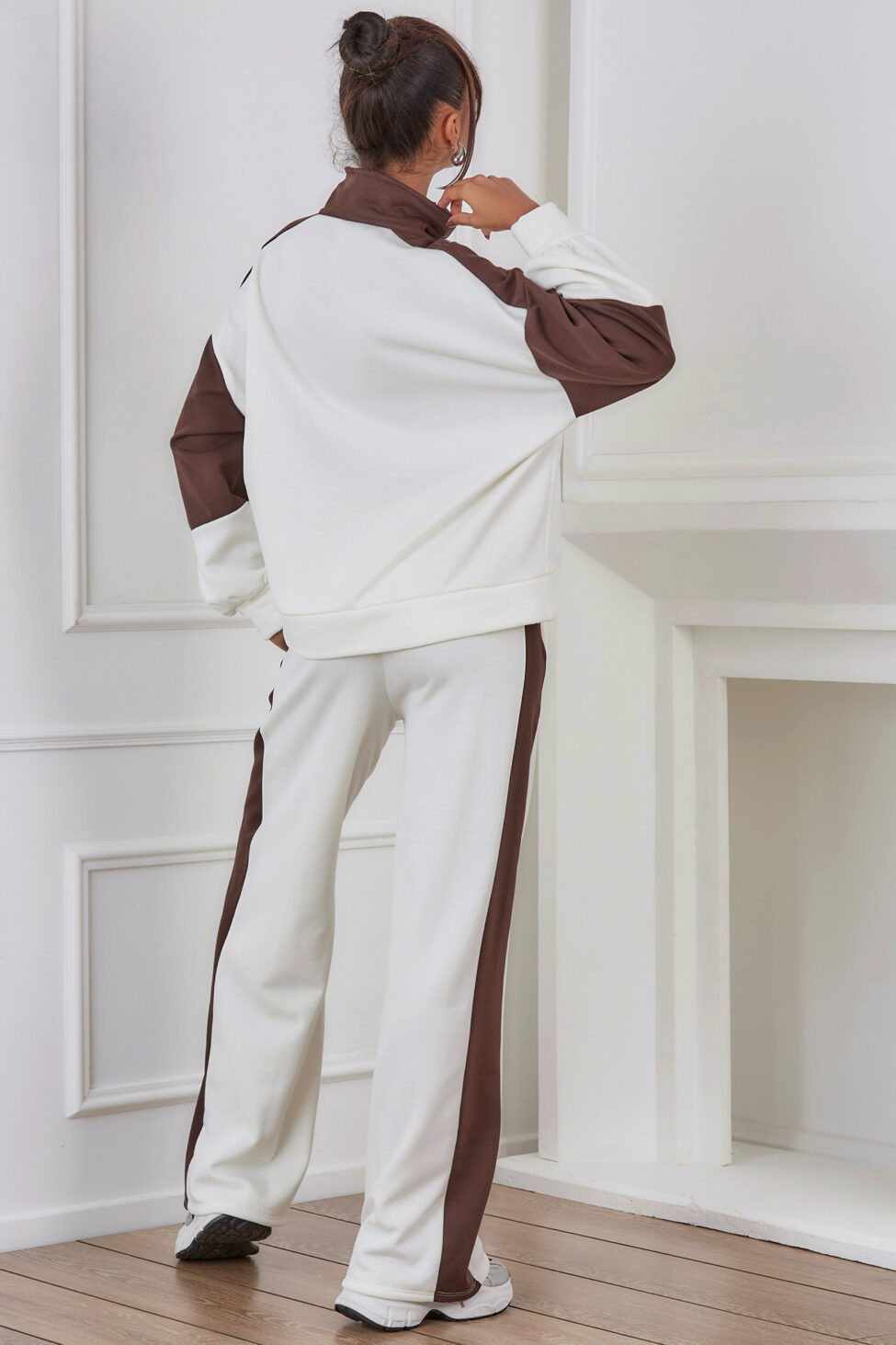 Boston Σετ Φούτερ Παντελόνι καφέ - Image 4