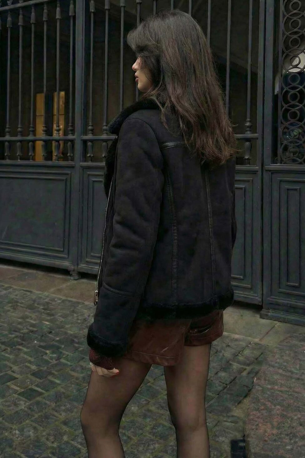 Calix Παλτό με οικολογική γούνα μαύρο - Image 3