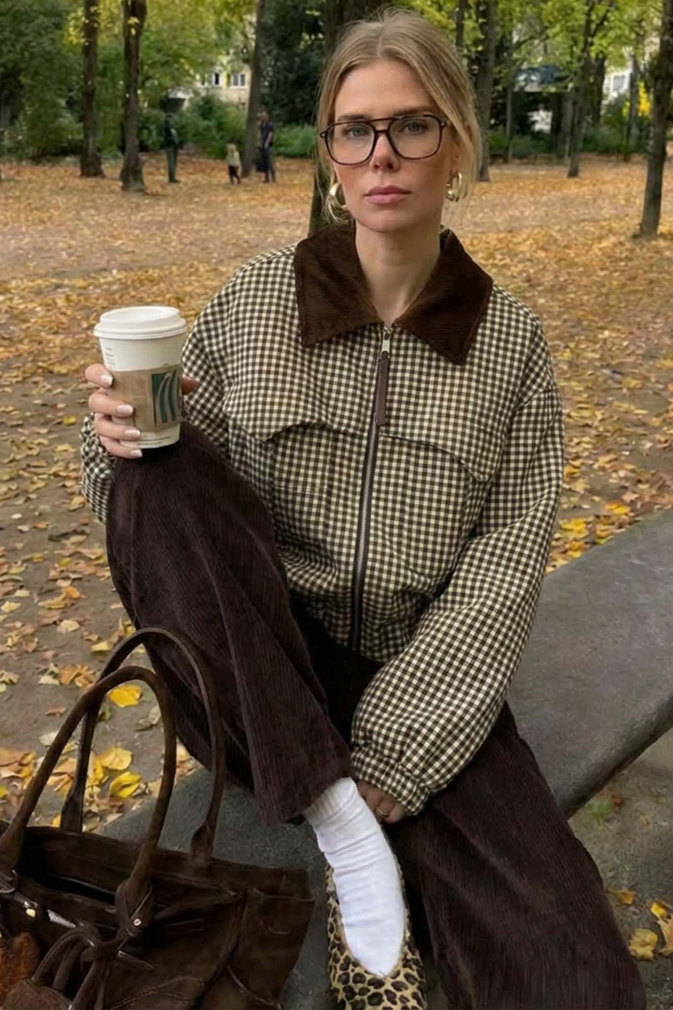 Carnival τζάκετ καρό καφέ Carnival τζάκετ καρό καφέ - Image 1