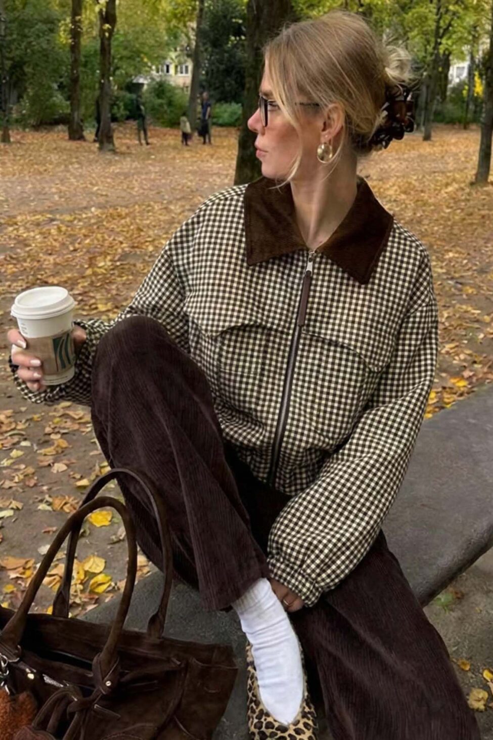 Carnival τζάκετ καρό καφέ - Image 2